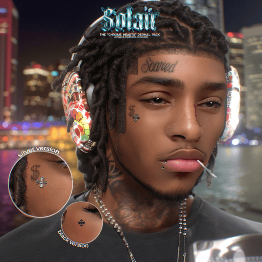 Second Life Marketplace - *$olair* Chrome Heart Dermal Pack